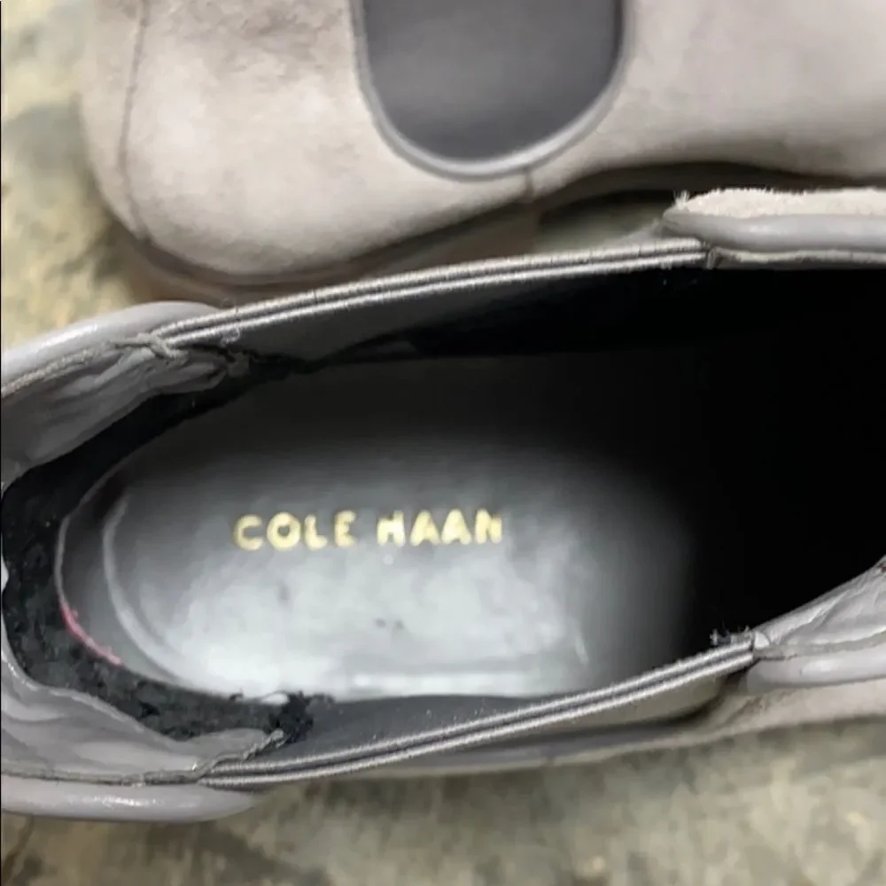 Cole Haan Landsman Light Gray Suede Ankle Bootie
